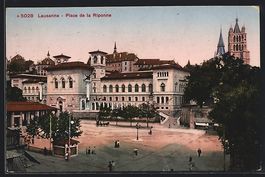 Lausanne, Place de la Riponne et la Cath