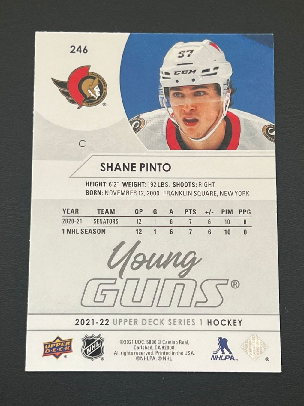 NHL Carte collezionabili: Shane Pinto 2021 Young Guns Ottawa Senators – Nuovo (secondo la descrizione) da Möhlin venduto da SwissHockeyCards 1