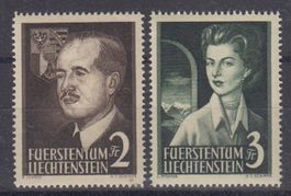 Liechtenstein 1955: Fürst + Fürstin ** - Kat. Fr. 300.--