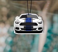 Autoduft Ford Mustang GT Shelby White Blue Stripes Duftbaum