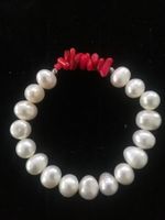 SÜSSWASSER PERLEN ARMBAND mit Korallen