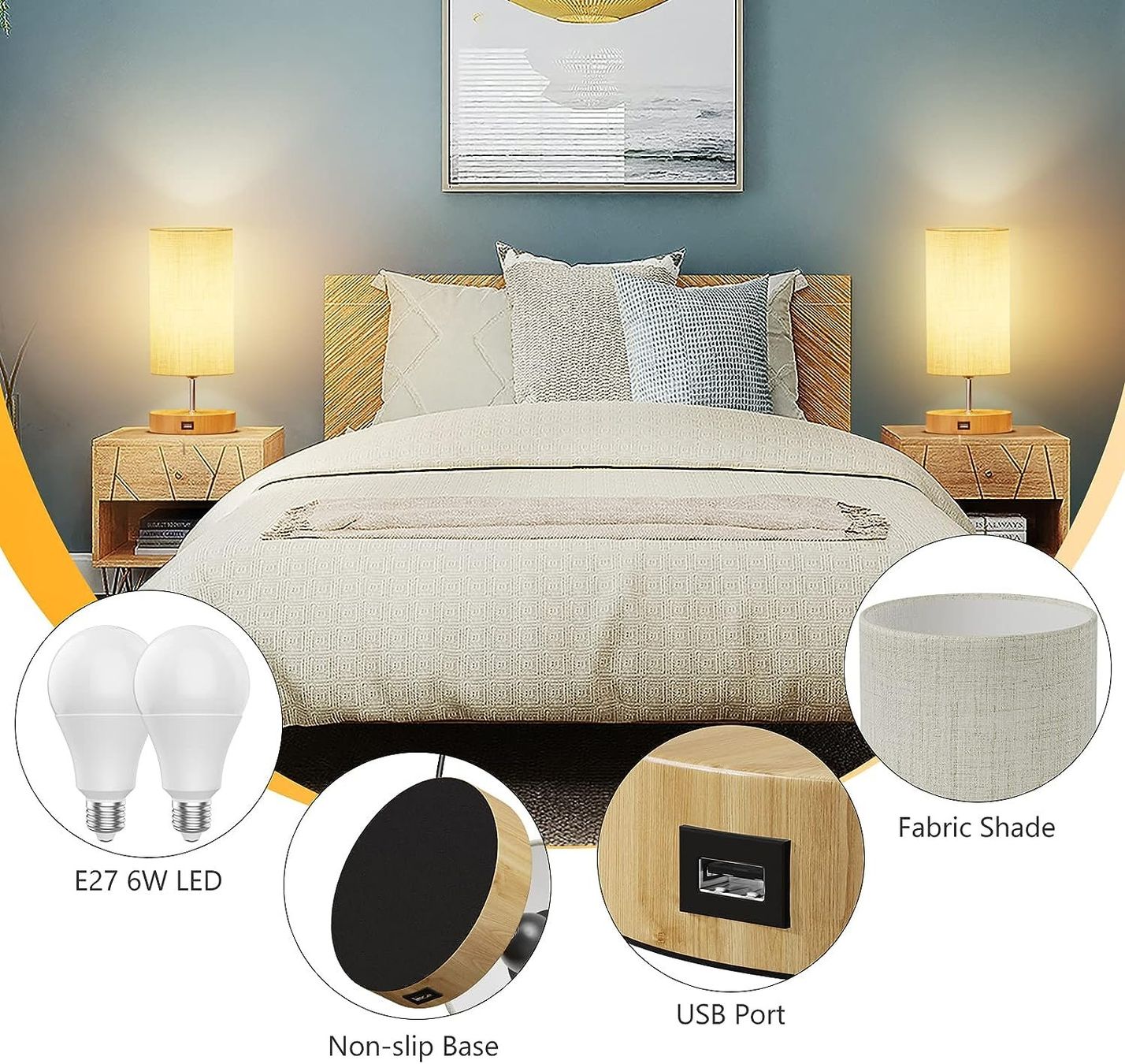 Lampade: Nachttischlampe Touch Dimmbar 2er set – Nuovo e nell'imballaggio originale da Nuglar venduto da SaleRitter 1