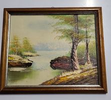 Schönes gemälde Landschaft/Fluss/See