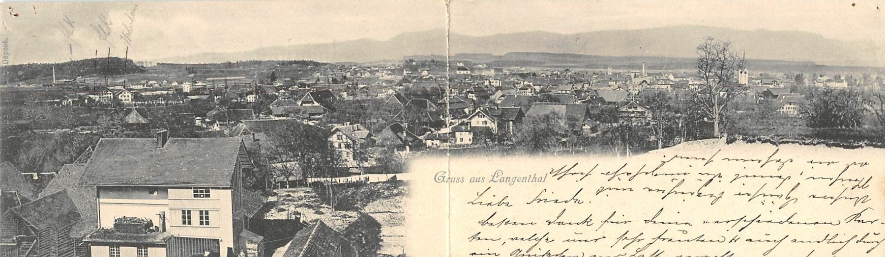Cartoline postali: Gruss aus Langenthal, Doppelkarte – Usato da Ottikon b.Kemptth. venduto da Neptun1974