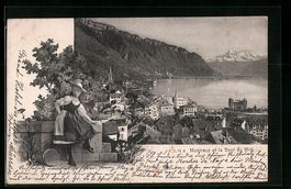 Montreux, Teilansicht mit Dent du Midi, 