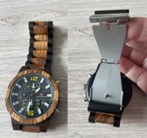 Vintage Sport Quarzuhr aus Holz - Montre quartz en bois