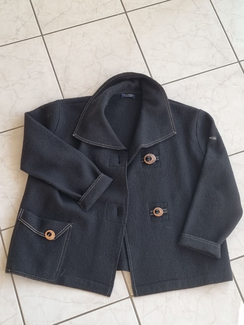 Saint James Giacche: Saint James Wool Jacket - Stylish Classic Outfit! – Usato da Rolle venduto da Groovytrain