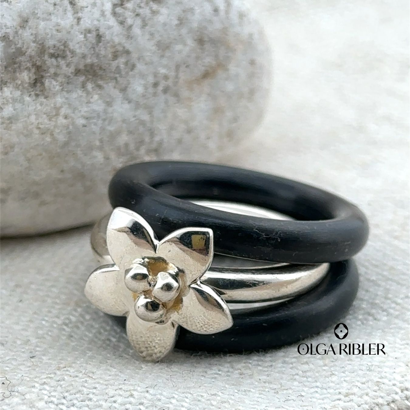 Olga Ribler Anelli: Edelstahl & Silber Ring 925 SET  Gr 54 – Nuovo (secondo la descrizione) da Luzern venduto da Schmuckoutlet