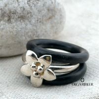Edelstahl & Silber Ring 925 SET  Gr 54