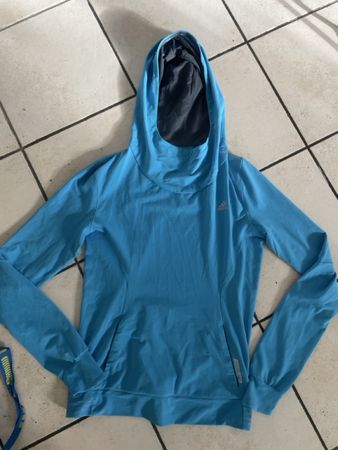 Adidas adistar Running Hoodie, hellblau, Daumenlöcher, Gr.40