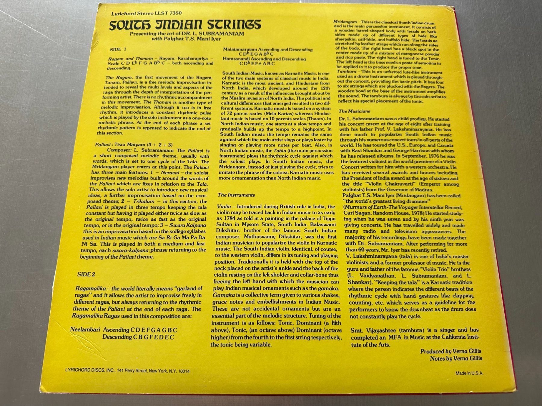 Schallplatten: L.SUBRAMANIAM LP SOUTH INDIAN STRINGS – Gebraucht aus Sion von jaipur1401 1