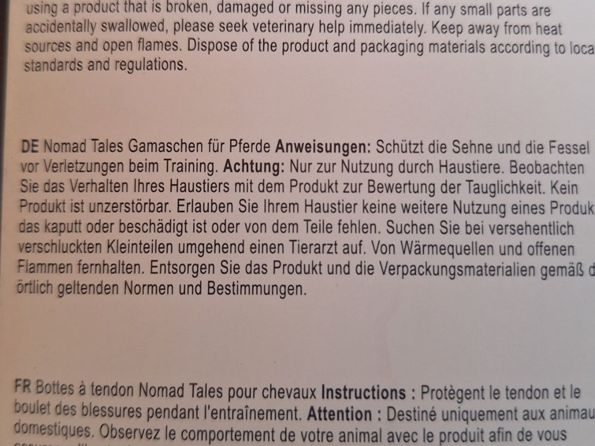 Stinchiere & Fasciature: PFERDEGAMASCHEN 4ER SET - NEU – Nuovo e nell'imballaggio originale da Huttwil venduto da Kunterbuntli 3