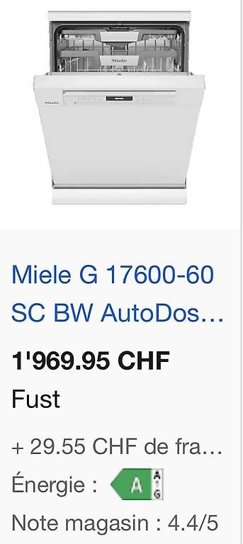 Geschirrspüler: Lave-vaisselle pose libre MIELE – Neu und originalverpackt aus Pully von AnclA75 1