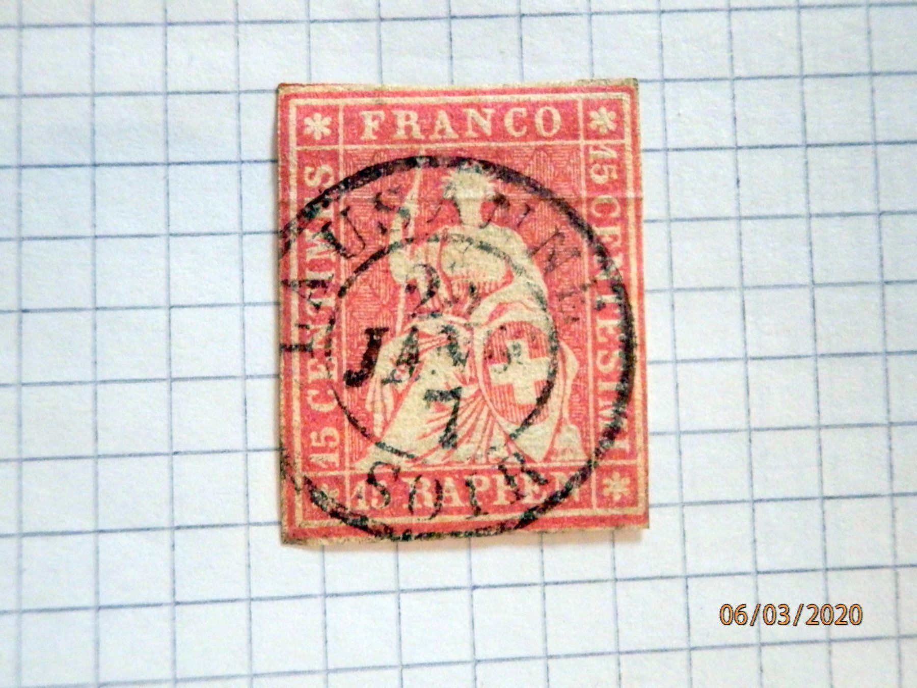 Tutti i francobolli: Strubel, ZNr.24 G, Berner Druck, III. – Usato da Ueberstorf venduto da dinbau 4