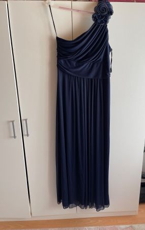 Schönes Festkleid in blau, Gr. 46, einmal getragen