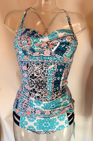 SEAFOLLY, Tankini, Grösse 34, Farbe Türkis/Blau/Schwarz
