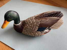 Vogel / Stockente Holzfigur für Sammler