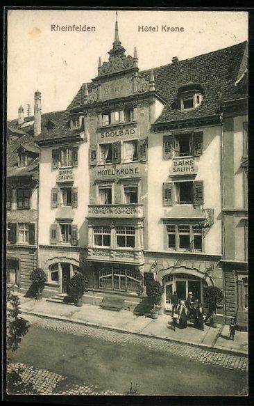 Ansichtskarten: AK Rheinfelden, Hotel Krone, 1920 – Gebraucht aus Berlin von bartko-reher