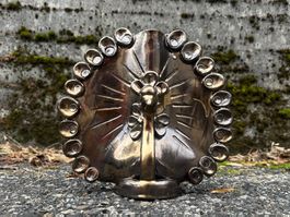 Keramik Vase in Form eines Pfaus