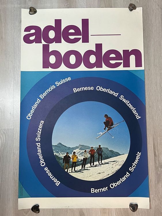 Plakat original Adelboden Berner Oberland Ski Ferien (Gebraucht) in ...