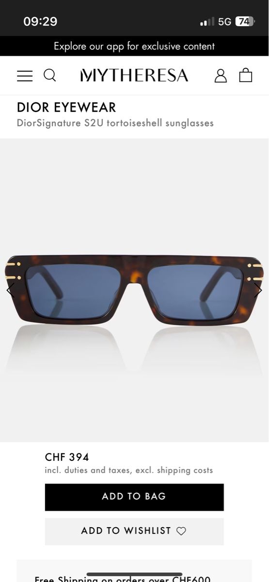 Dior Occhiali & Lenti: Dior Signature S2U Sonnenbrille – Usato da Basel venduto da arminafera 1