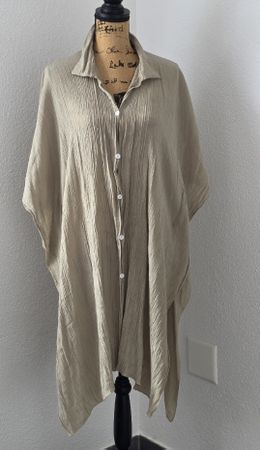 Sommer Tunika Kleid Beige One Size - Top Zustand!