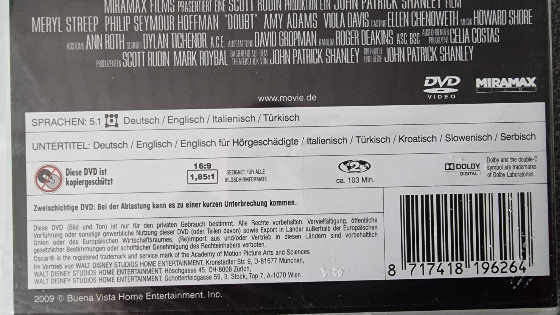 Tutti i DVDs: DVD Glaubensfrage - Meryl Streep – Nuovo e nell'imballaggio originale da Oetwil am See venduto da fineli2 1