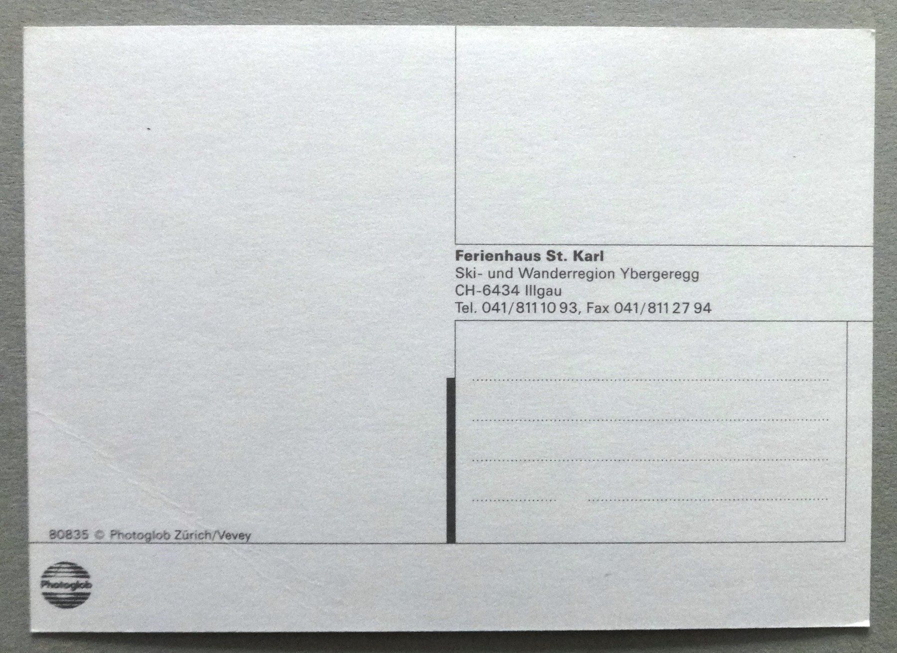 Cartoline postali: Ferienhaus St. Karl, Illgau – Usato da Fétigny venduto da Billy2miny 1