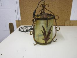 Antik Lanterne Bronze Art  Déco Art Nouveau 1920 Opaline