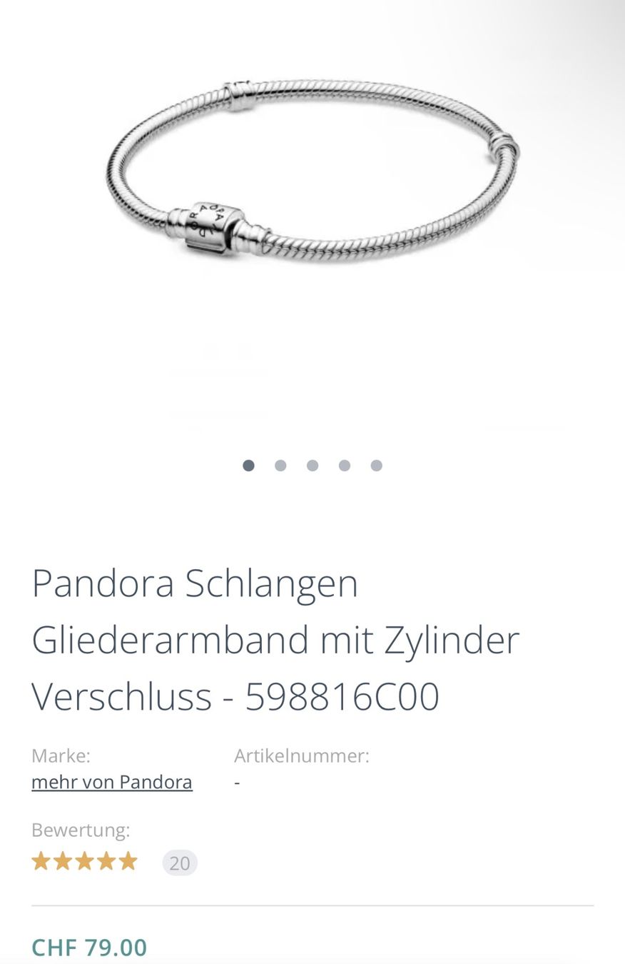 Pandora Armbänder & -reifen: Pandora Armband Zylinder-Verschluss – Neu (gemäss Beschreibung) aus Neerach von irasan 1