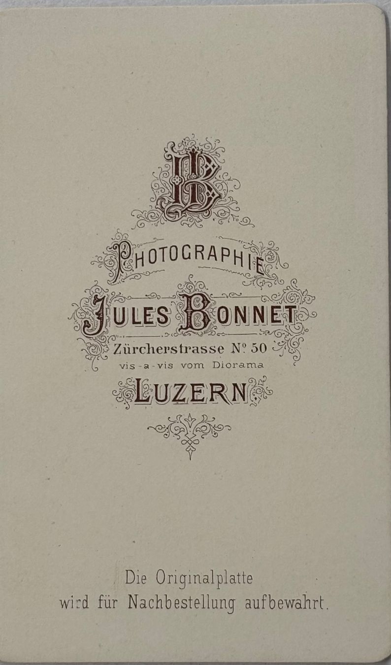 Cartoline postali: CDV Jules Bonnet, Luzern - Mann mit Bart – Usato da Frauenfeld venduto da Merk52 1