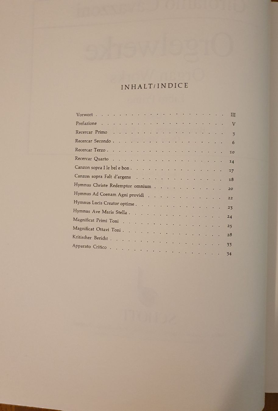 Libri: Girolamo Cavazzoni - Orgelwerke / Libro Primo, Schott – Nuovo (secondo la descrizione) da Zürich venduto da Philotimo 1