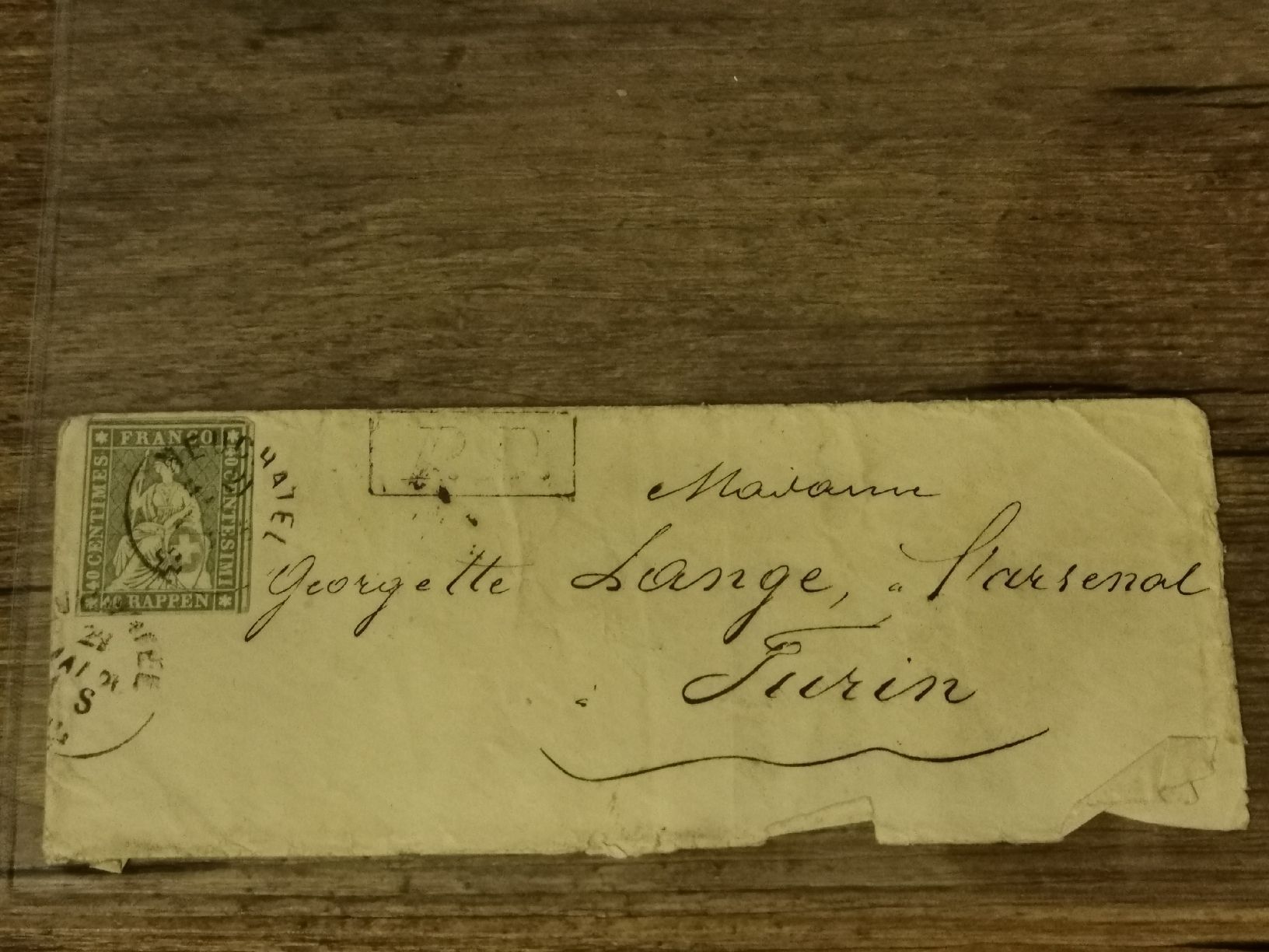Tutti i francobolli: Strubelbrief 26B4 Kat. 220.- Neuchatel Turin – Usato da Wangen venduto da Abartix