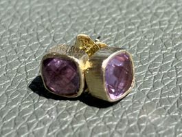 Amethyst Ohrstecker 925er Sterling Silber vergoldet