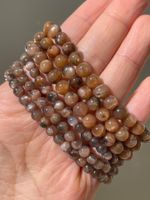 100% Näturliche Goldmondstein Armband, Edelsteinarmband 6mm