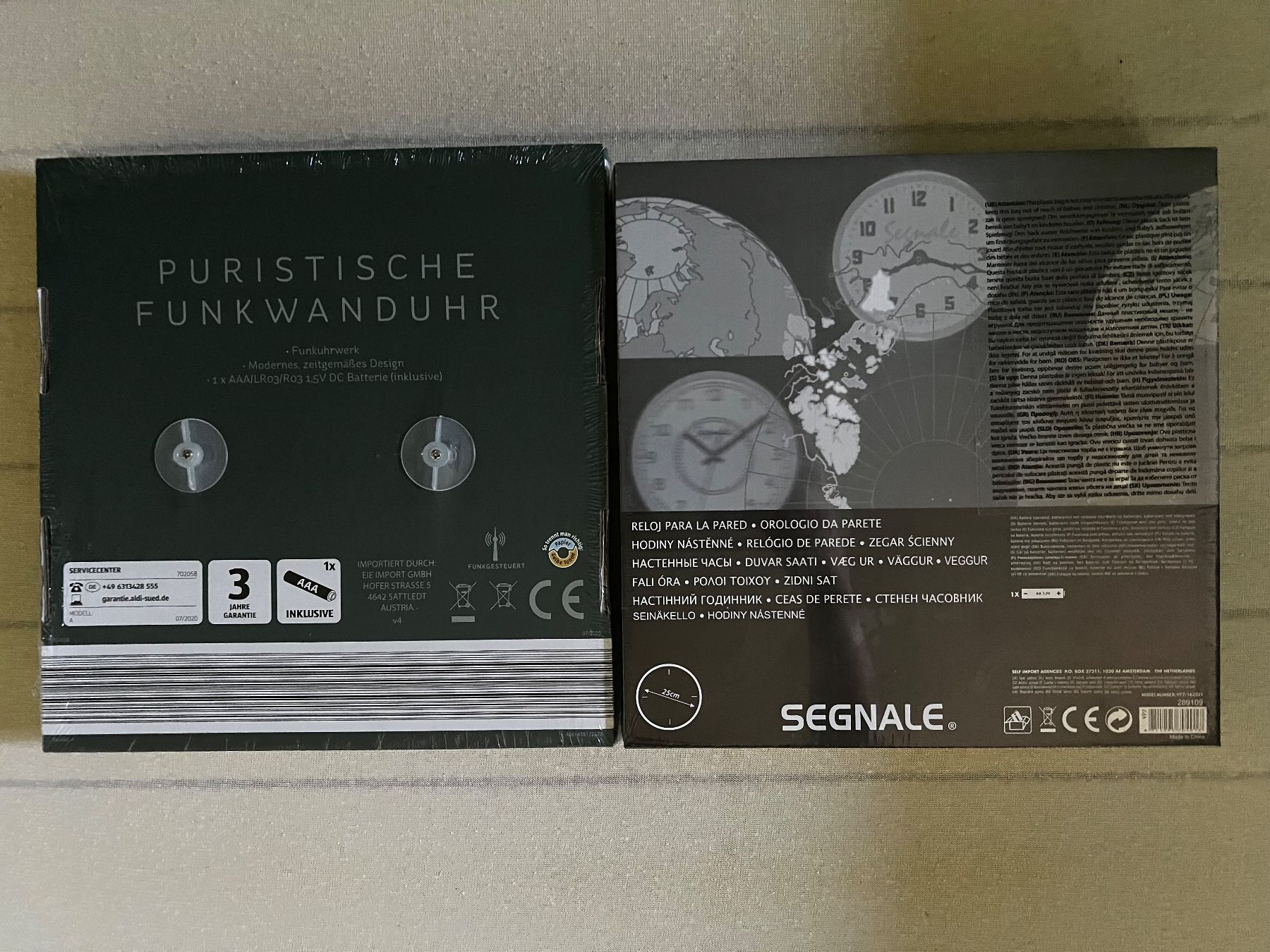 Orologi da terra & Orologi da parete: 2 Neue originalverpackte Wanduhren – Nuovo e nell'imballaggio originale da Allschwil venduto da GrenzWert 1