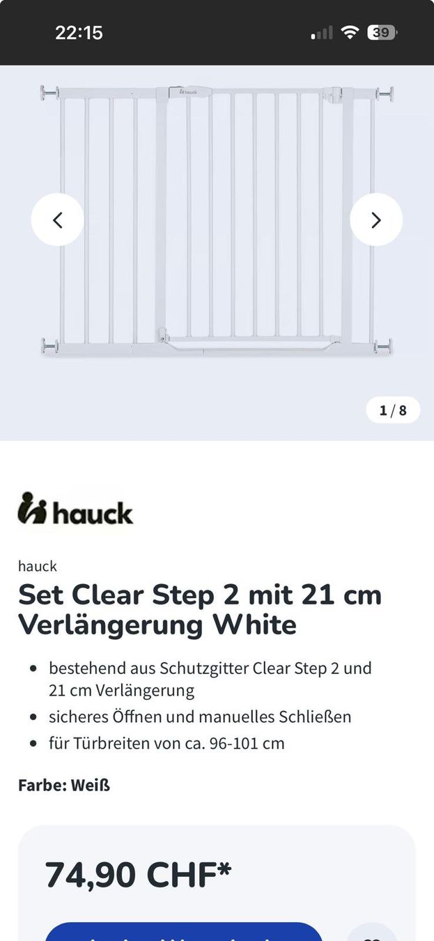 Sicherheit: Treppenschutzgitter mit Verlängerung Weiss – Gebraucht aus Fahrwangen von lea_bgp9 1
