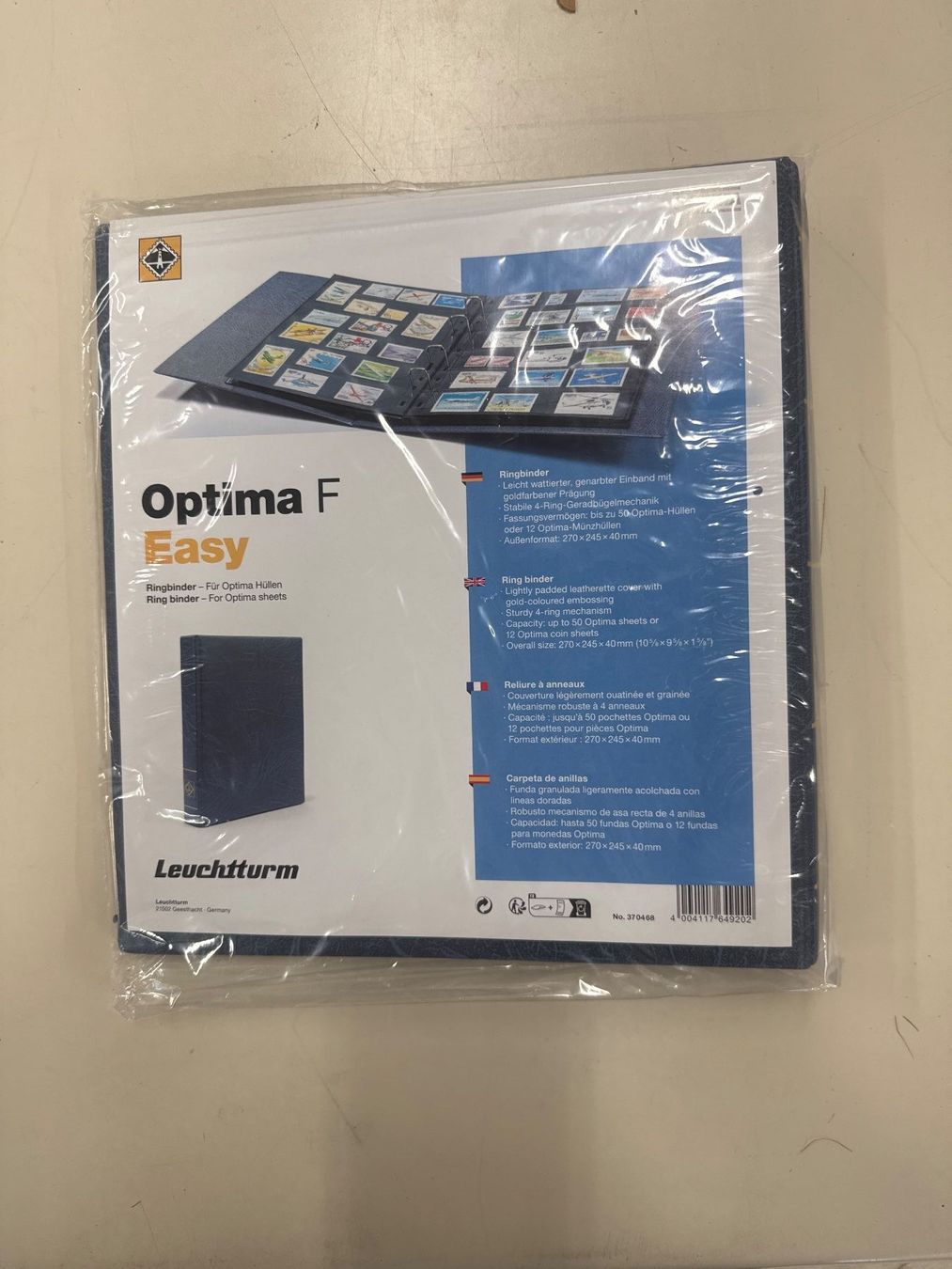 Raccoglitori: Optima F Easy Ringbinder Blau – Nuovo e nell'imballaggio originale da Saas-Grund venduto da Knabberch 1