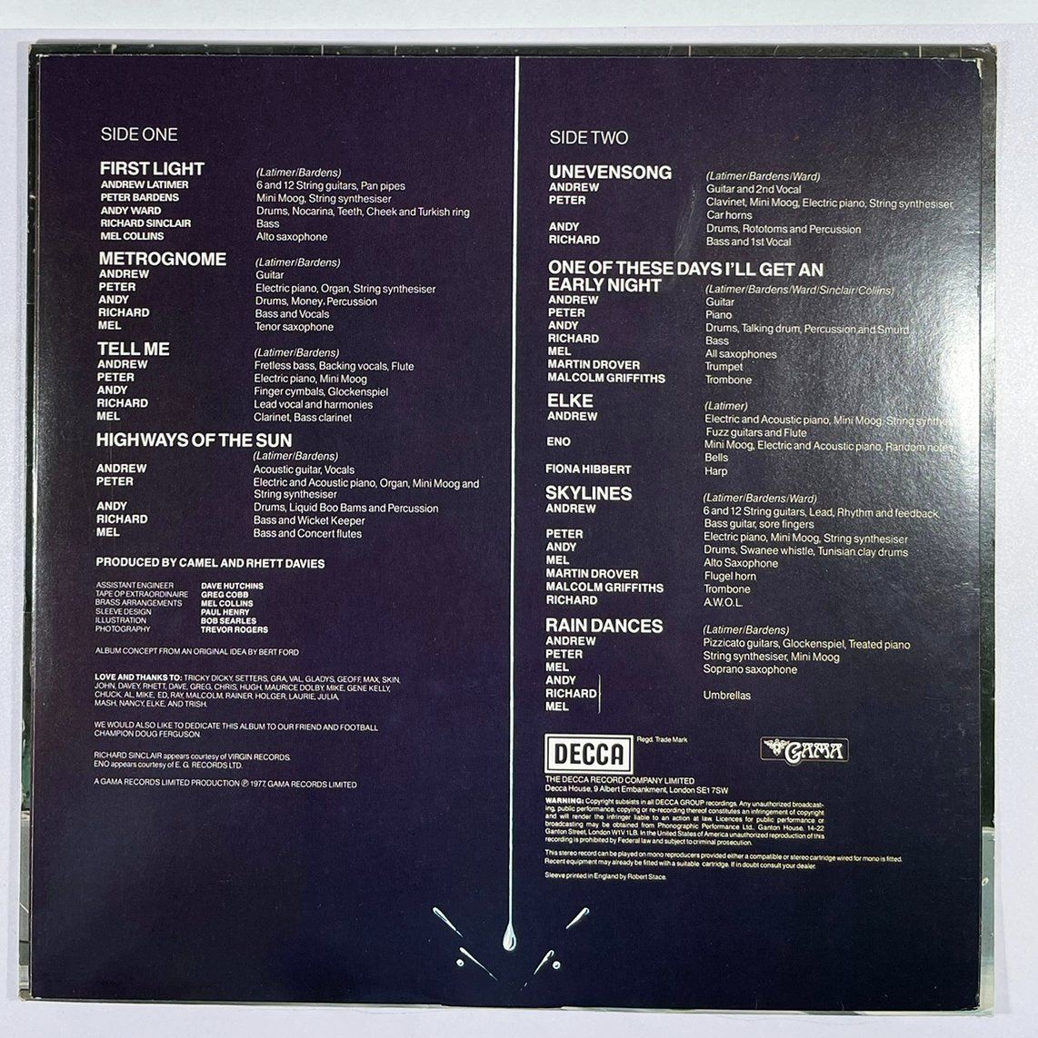 Schallplatten: LP: CAMEL - Rain Dances (1977) – Neu (gemäss Beschreibung) aus Frenkendorf von Yard-Sale-2000 3