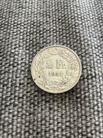 Schweizer Münze 2 Franken Jahrgang 1941 Silbermünze