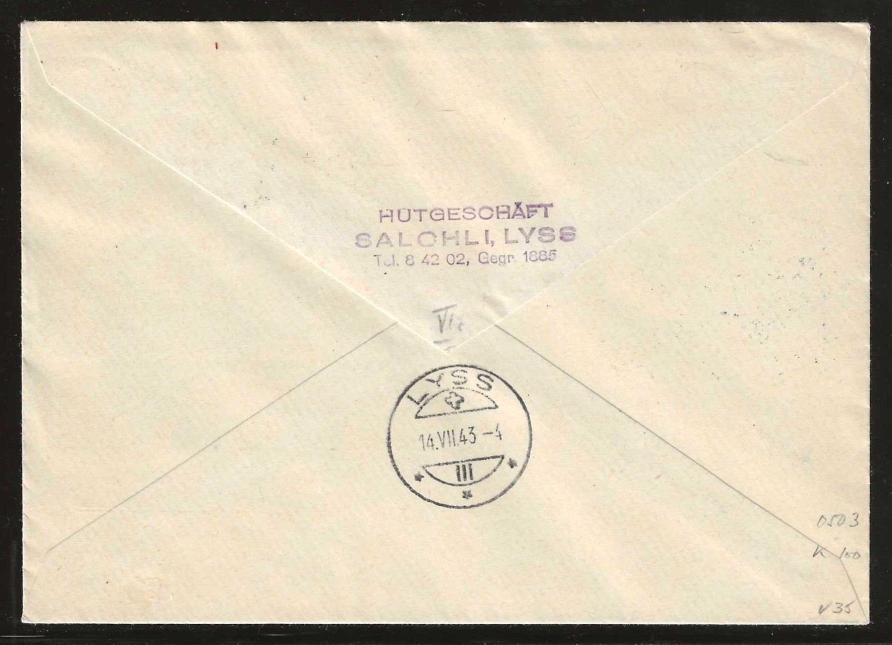 Alle Briefmarken: 1943 : Pro Aero Sonderflug auf Express Brief – Gebraucht aus Gümligen von Geniusbuy 1