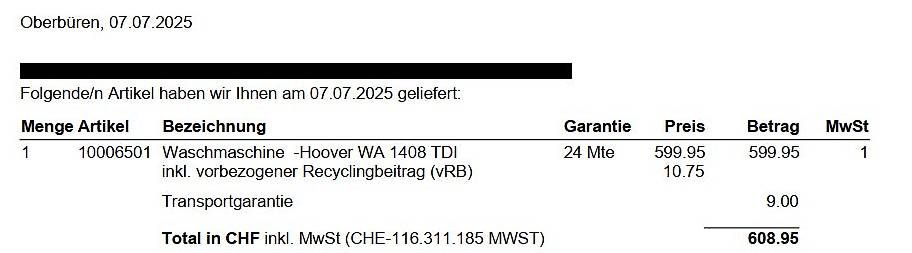 Hoover Machines à laver: Waschmaschine Hoover 8kg – Neuf (Voir description) à Oberglatt ZH par Ahadyar1 4