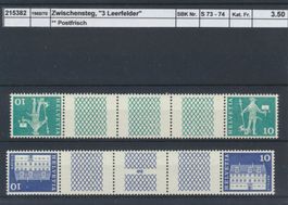 1968/70 "Baudenkmäler", Zwischensteg - 3 Leerfelder, **