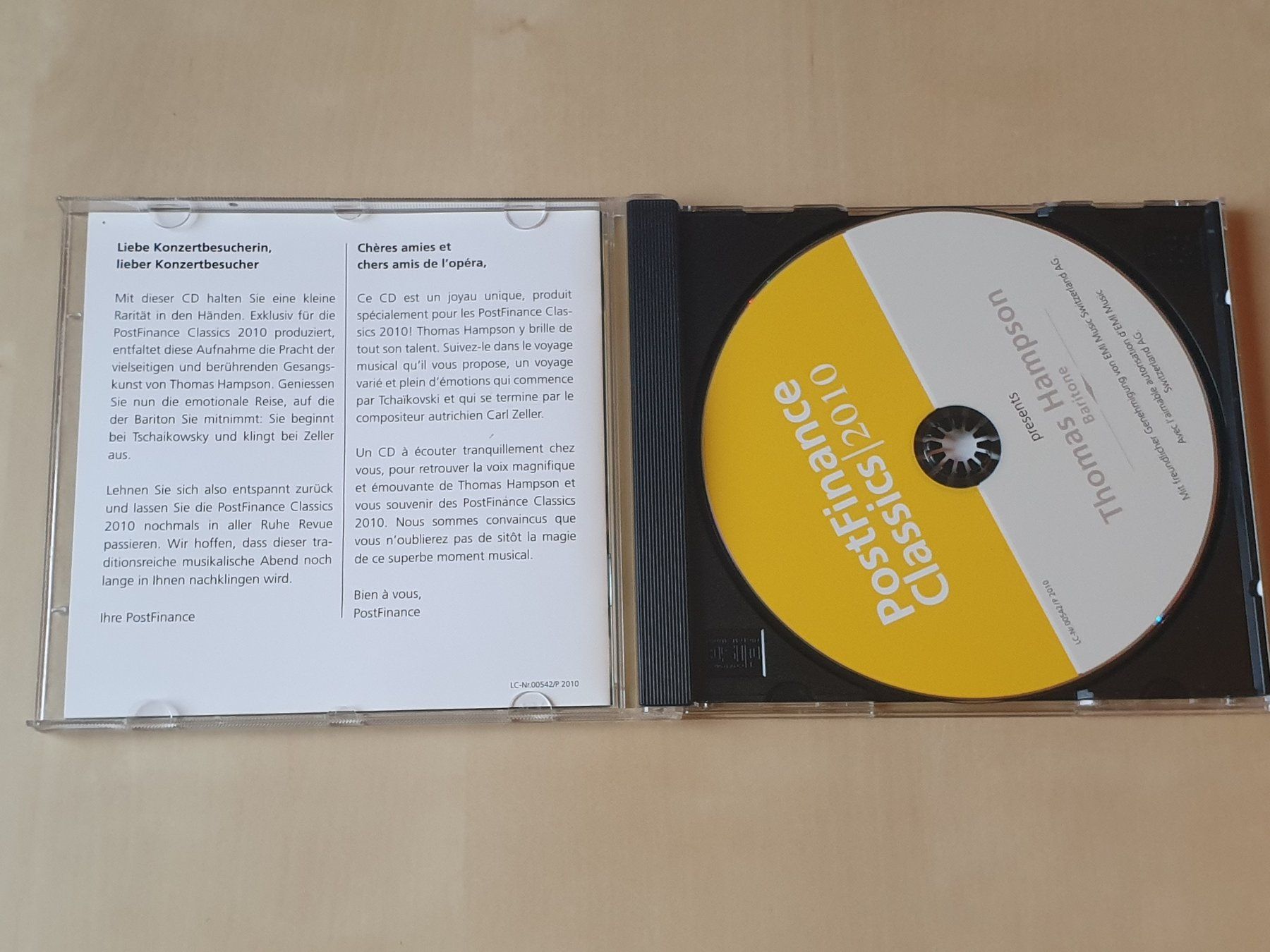 CDs: Thomas Hampson PostFinance Classics 2010 – Gebraucht aus Stansstad von collectorsshop 2