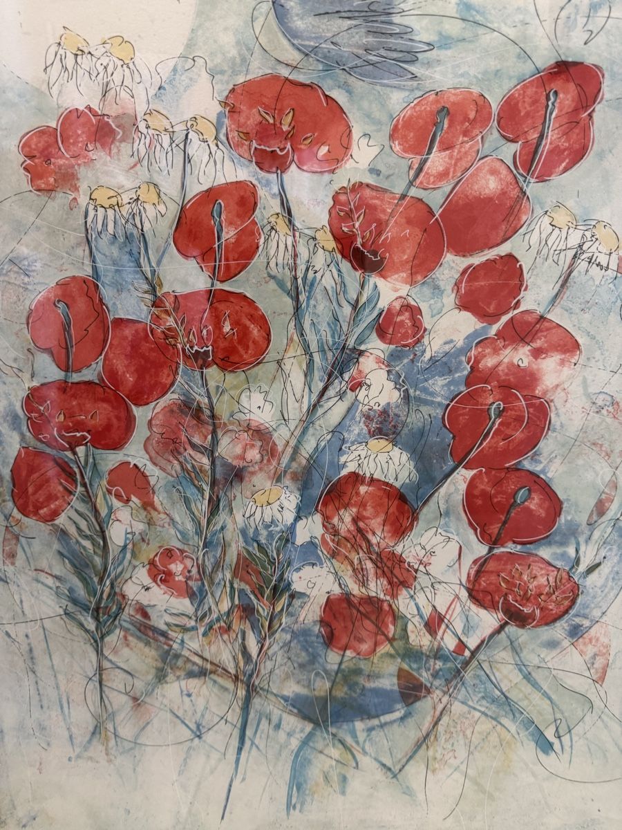 Grafica & Litografie: Alban Welti, Lithographie, Mohnblumen – Usato da Safenwil venduto da Corahund 2