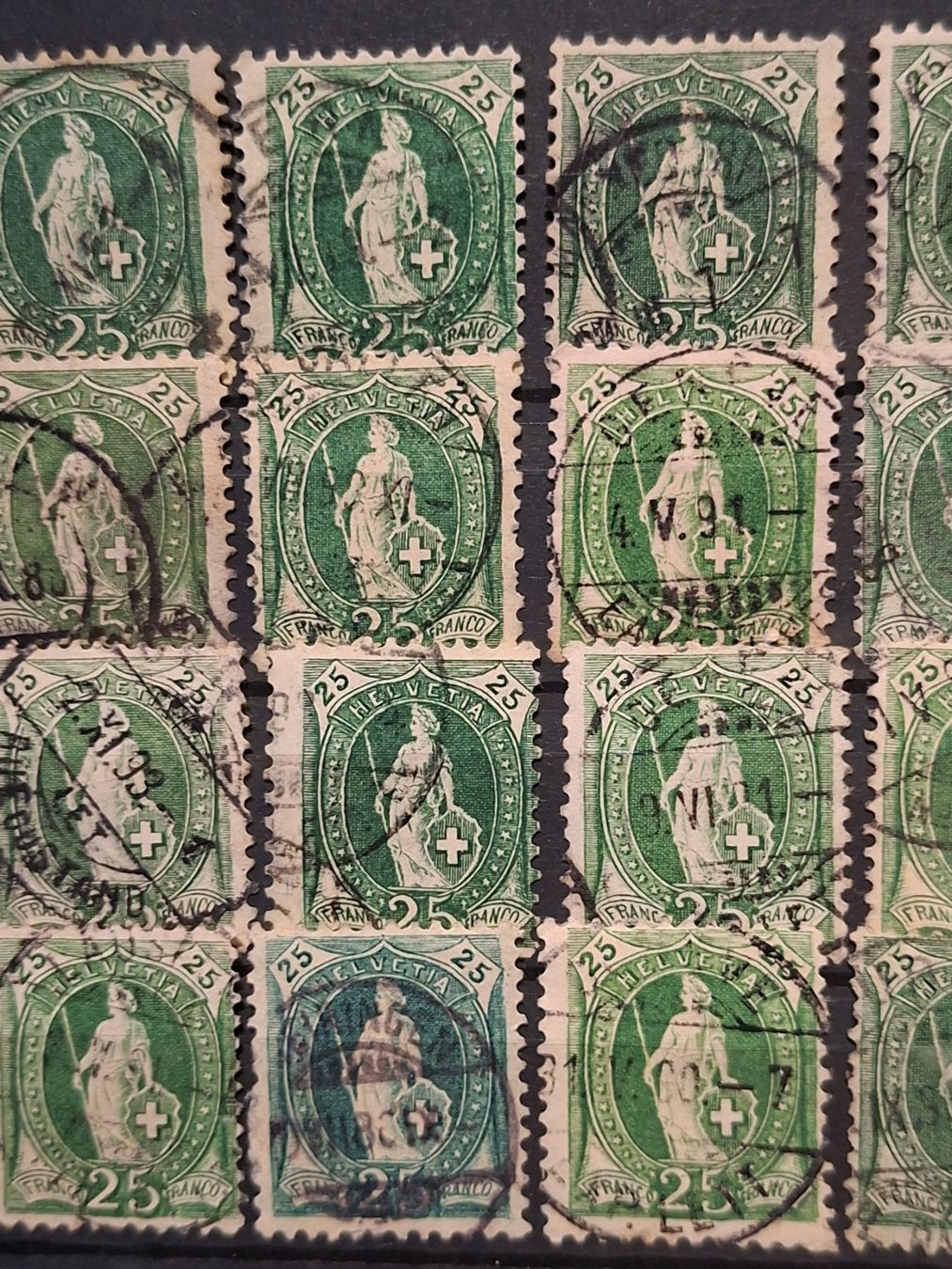 Tutti i francobolli: Lot Stehende Helvetia 28Stk. – Usato da Balgach venduto da SIMEON27 2