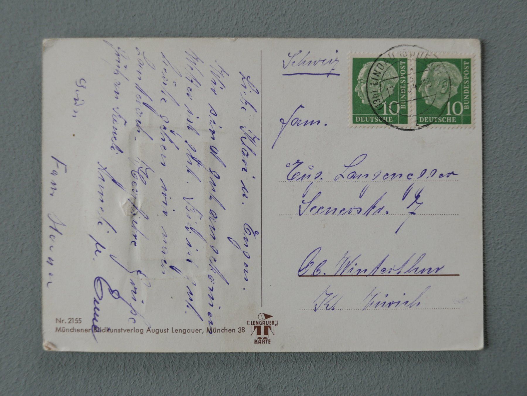Cartoline postali: ANTIKE ANSICHTSKARTE MIT BILDERBOGEN GRUSS VOM BODENSEE – Usato da Balgach venduto da Zwischenraum 2