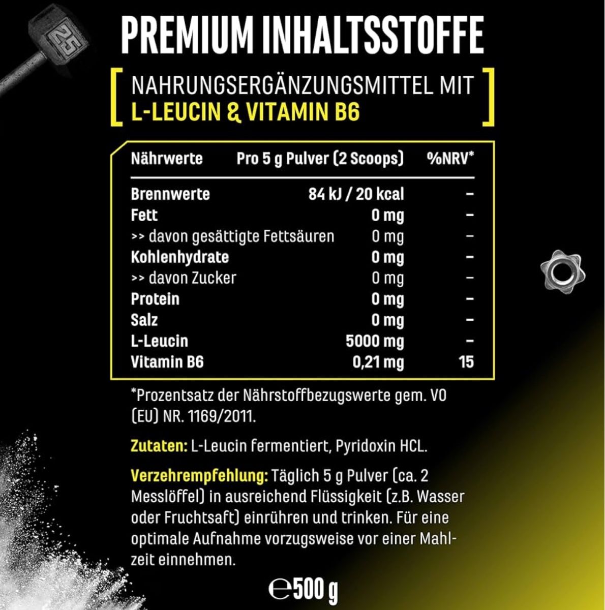 Lebensmittel & Spezialitäten: GEN L-Leucin Pulver, 500g, Vegan,Neu – Neu und originalverpackt aus Suhr von SchnapperCH 1