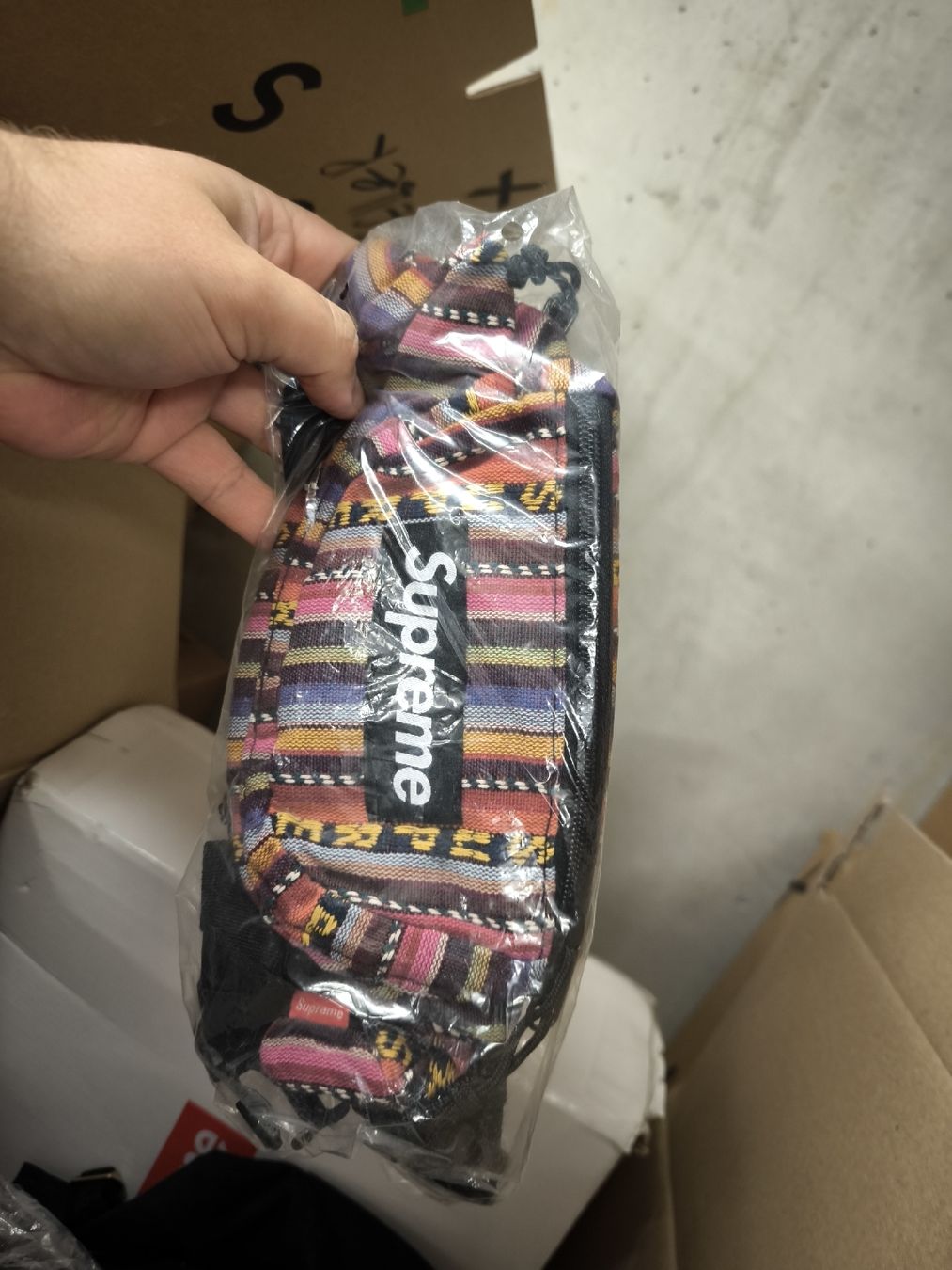 Supreme Borse: Supreme Woven Stripe Waist Bag - Spring Essential! – Nuovo e nell'imballaggio originale da Zürich venduto da l.to 1