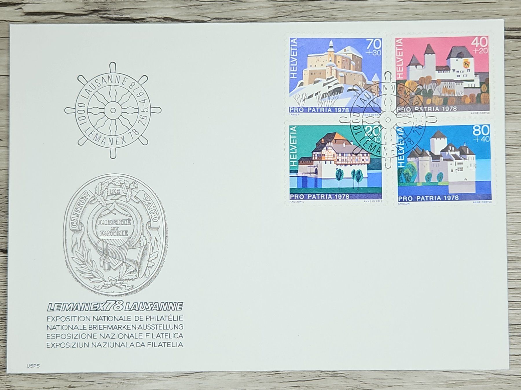 Tutti i francobolli: CL02 Enveloppe + Timbre Suisse 1978 – Usato da Cousset venduto da Patrick_Collections